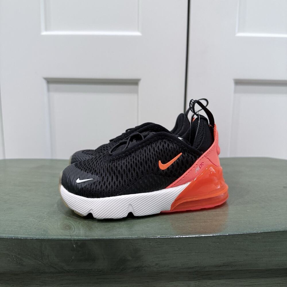 New Nike Air Max 270 TD Black Bright Crimson Size 6C DD1646-037